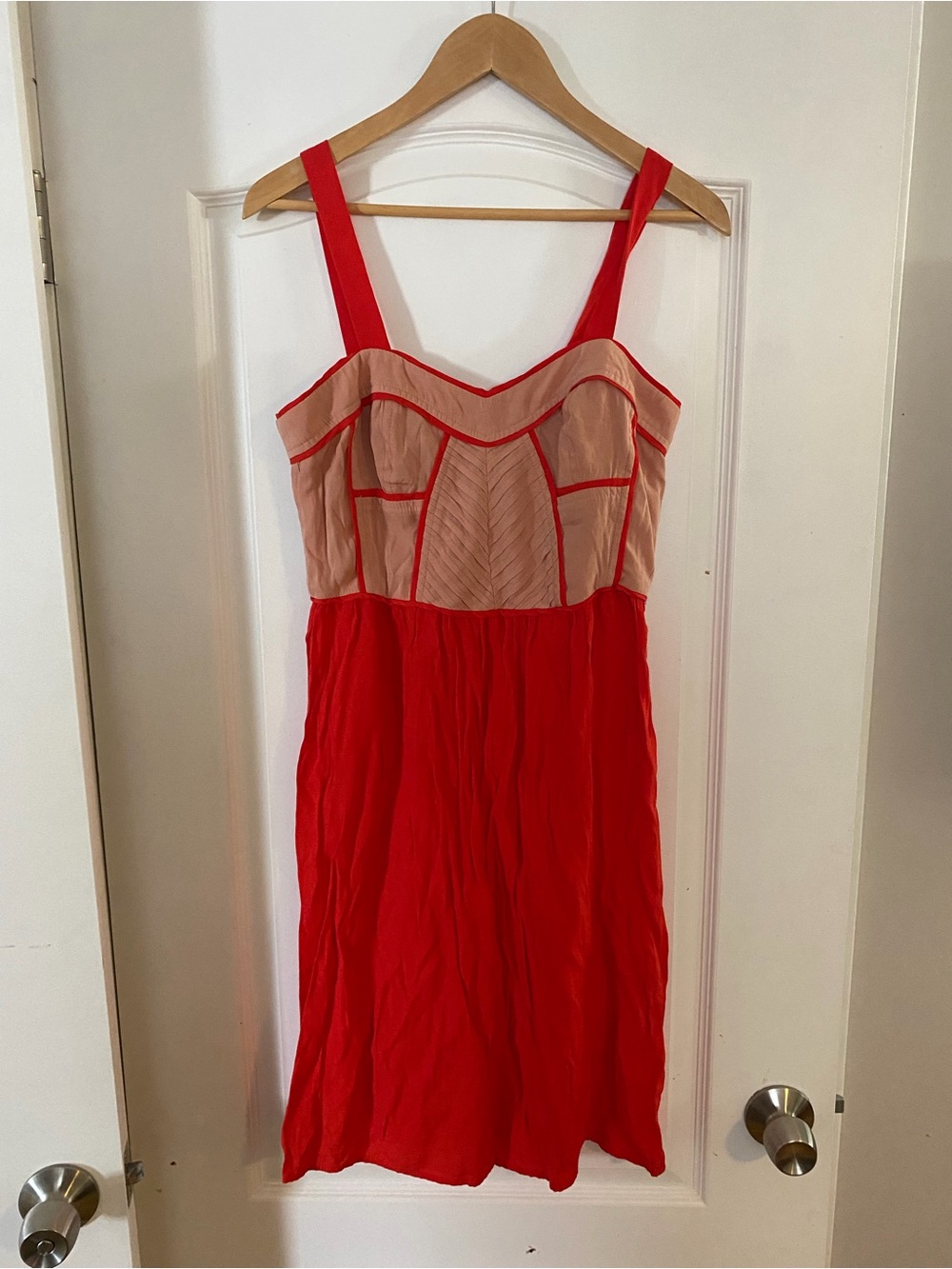 Tinley Road Red and Nude Colorblock Sundress